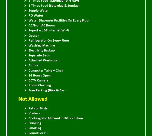 Boys & Girls PG Facilities 